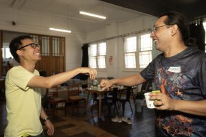 Corporate Team Building for Utopia Rising showing participants engaged in the Improv Workshop by Pamela Pilawa in Sydney