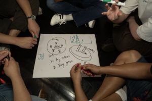 Corporate Team Building for Utopia Rising showing participants engaged in the Improv Workshop by Pamela Pilawa in Sydney